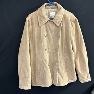 St.John's Bay Farm Barn Chore Coat Jacket XL Insulated Quilt Corduroy Tan Beige